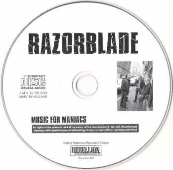 CD Razorblade: Music For Maniacs 261199
