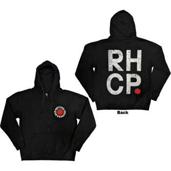 Merch Red Hot Chili Peppers: Red Hot Chili Peppers Unisex Zipped Hoodie: Red Asterisk (back Print) (large) L