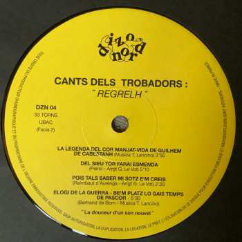 LP Regrelh: Cants Dels Trobadors: « La Douceur D'Un Son Nouvel » 534485