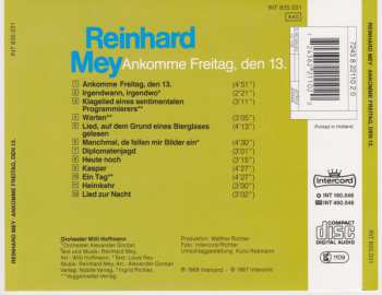 CD Reinhard Mey: Ankomme Freitag, Den 13. 321985