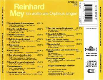 CD Reinhard Mey: Ich Wollte Wie Orpheus Singen 180858
