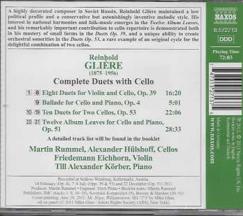 CD Reinhold Gliere:  Complete Duets With Cello 190912