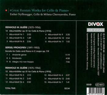 CD Reinhold Gliere: Great Russian Works For Cello 193574