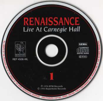 2CD Renaissance: Live At Carnegie Hall 20952