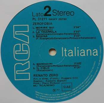 LP Renato Zero: Zerofobia 438945