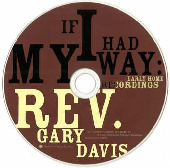 CD Rev. Gary Davis: If I Had My Way: Early Home Recordings