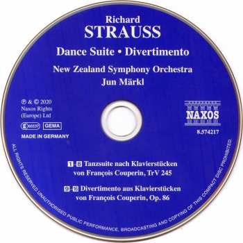 CD Richard Strauss: Dance Suite • Divertimento 116531