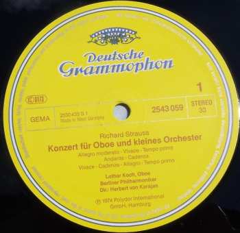 LP Richard Strauss: Karajan-Edition 100 Meisterwerke - Richard Strauss: Oboenkonzert D-dur · Hornkonzert Nr.2 Es-dur 531624