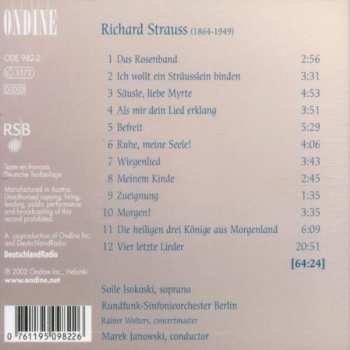 CD Richard Strauss: Orchestral Songs. Vier Letzte Lieder (Four Last Songs) 180851