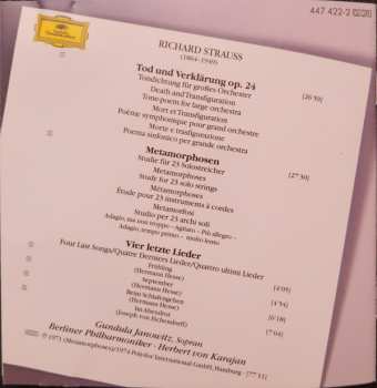 CD Richard Strauss: Vier Letzte Lieder · Four Last Songs / Tod Und Verklärung · Metamorphosen