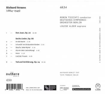 CD Richard Strauss: Tod Und Verklärung; Don Juan; Sechs Lieder, Op. 68 433716
