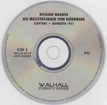 4CD/Box Set Richard Wagner: Die Meistersinger Von Nürnberg - Gesamtaufnahme Bayreuth 1957 305313