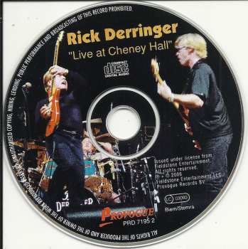 CD Rick Derringer: Live At Cheney Hall 108583