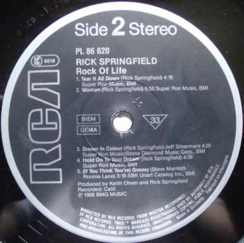 LP Rick Springfield: Rock Of Life