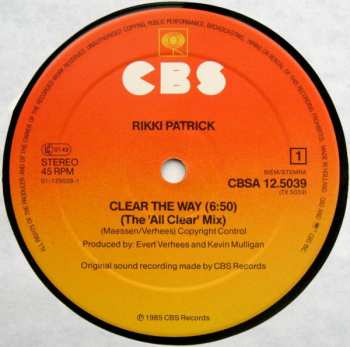 LP Rikki Patrick: Clear The Way (The 'All Clear' Mix) 416195