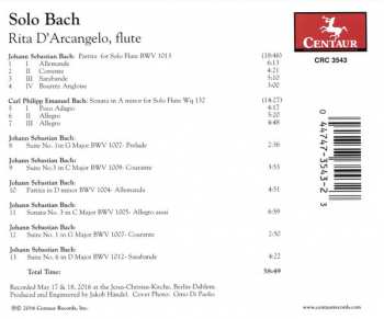 CD Rita D'Arcangelo: Solo Bach 194370