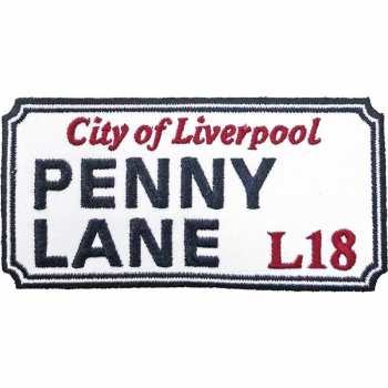 Merch Road Sign: Nášivka Penny Lane, Liverpool Sign