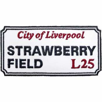 Merch Road Sign: Nášivka Strawberry Field, Liverpool Sign