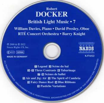 CD Robert Docker: Three Contrasts • Scènes De Ballet • Pastiche Variations 314248