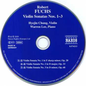 CD Robert Fuchs: Violin Sonatas Nos. 1–3 119628