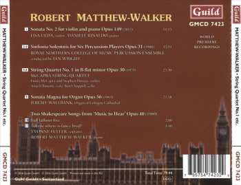 CD Robert Matthew-Walker: Violin Sonata No.2 • Sinfonia Solemnis • String Quartet No.1 • Sonata Magna • Two Shakespeare Songs