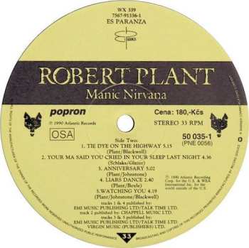 LP Robert Plant: Manic Nirvana 448143