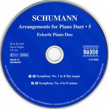 CD Robert Schumann: Arrangements For Piano Duet, Vol. 5 398118