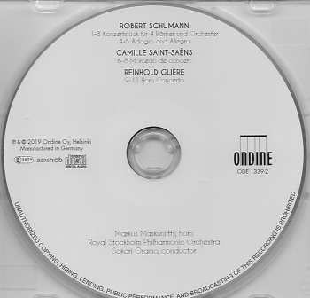 CD Robert Schumann: Konzertstück For Four Horns And Orchestra Adagio And Allegro, Morceau De Concert, Horn Concerto 318484