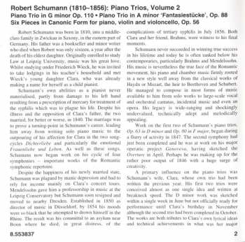 CD Robert Schumann: Piano Trios, Volume 2 - Trio In A Minor 'Fantasiestücke' • Trio In G Minor • Six Pieces In Canonic Form 343942