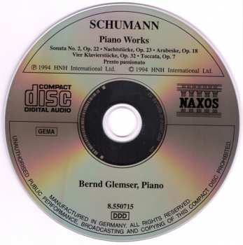 CD Robert Schumann: Piano Works 440782