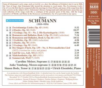 CD Robert Schumann: Romances, Ballads And Duets (Mädchenlieder • Romanzen Und Balladen • 3 Gesänge, Op. 95) 445655