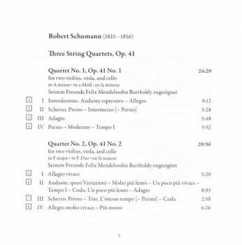 CD Robert Schumann: String Quartets, Op. 41 120740