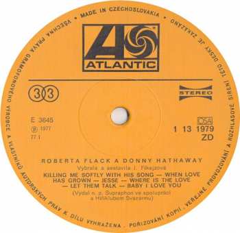 LP Roberta Flack: Roberta Flack A Donny Hathaway 50245