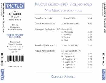 CD Roberto Arnoldi: Nuove Musiche Per Violino Solo (New Music For Solo Violin) 415442