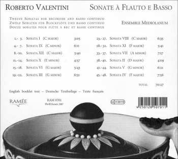 CD Roberto Valentino: Sonate À Flauto E Basso DIGI 326916