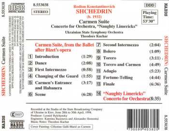 CD Родион Щедрин: Carmen Suite / Concerto For Orchestra, "Naughty Limericks" 6444