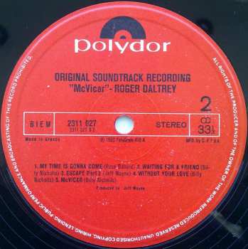 LP Roger Daltrey: McVicar (Original Soundtrack Recording) 188248