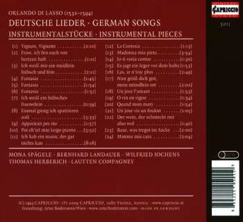 CD Roland de Lassus: Deutsche Lieder & Instrumentalstücke = German Songs & Instrumental Pieces 113452