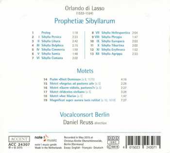 CD Roland de Lassus: Prophetiæ Sibyllarum 319510