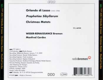 CD Roland de Lassus: Prophetiae Sibyllarum - Christmas Motets 122614