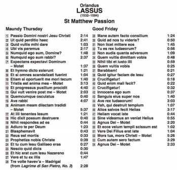 CD Roland de Lassus: St Matthew Passion 335566