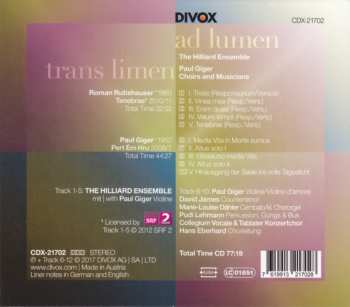 CD Roman Rutishauser: Trans Limen Ad Lumen 187611