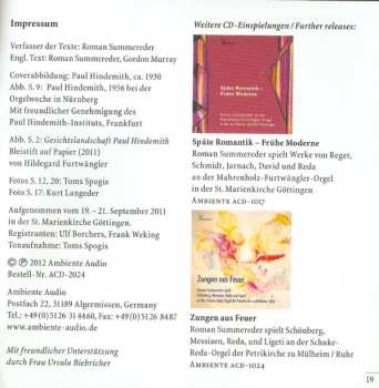 CD Roman Summereder: Paul Hindemith: Orgelwerke • Organ Works 398158