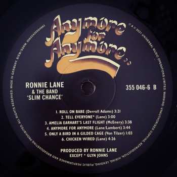 LP Ronnie Lane & Slim Chance: Anymore For Anymore 81877