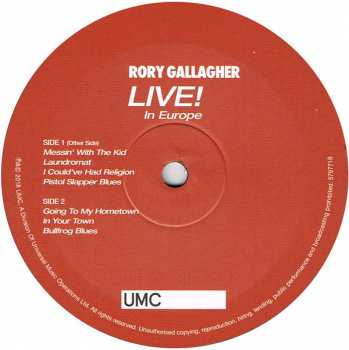 LP Rory Gallagher: Live! In Europe 46285