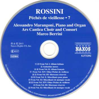 CD Gioacchino Rossini: Complete Piano Music • 7 461800
