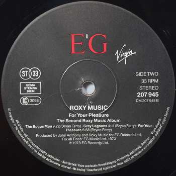 LP Roxy Music: For Your Pleasure