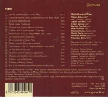 CD Rubén Dubrovsky: Vidala - Argentina And Roots Of European Baroque 461098