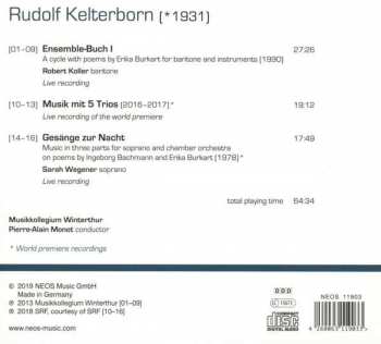 CD Rudolf Kelterborn: Ensemble-Buch I - Musik Mit 5 Trios - Gesänge Zur Nacht 182113