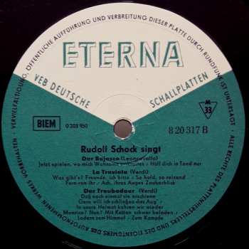 LP Rudolf Schock: Rudolf Schock Singt 434817